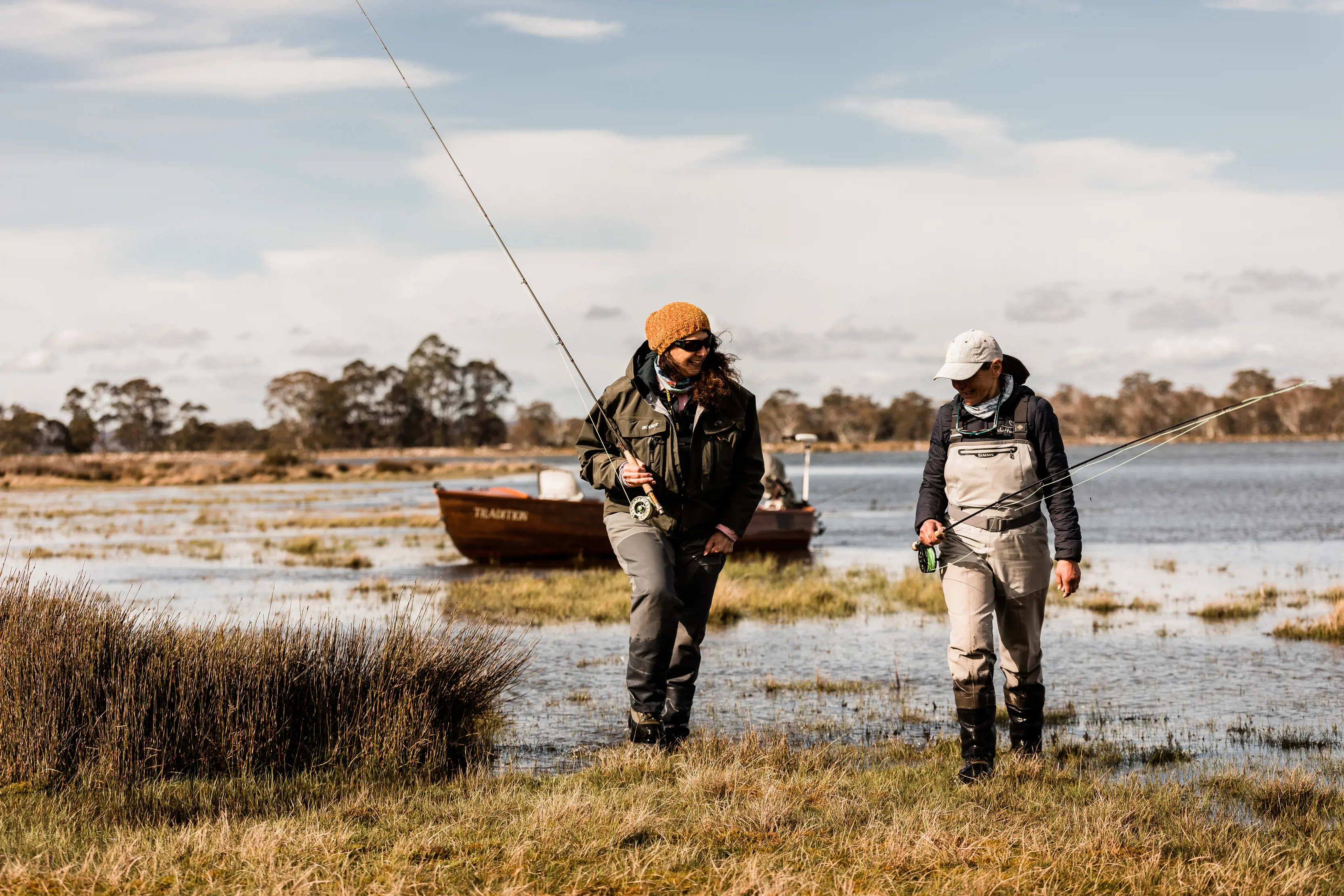Fly fishing on Penstock Lagoon