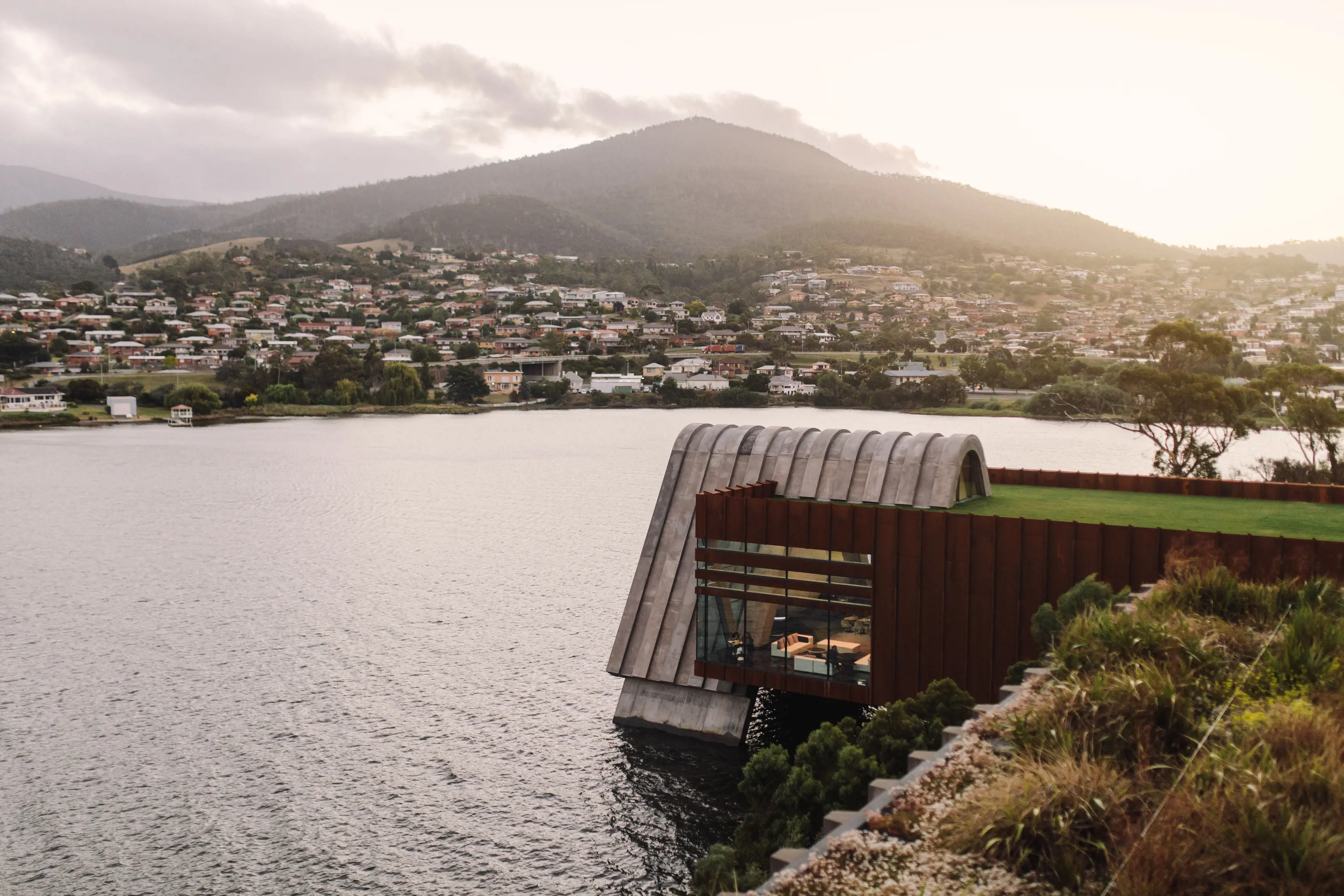 External shot of the Pharos wing at Mona museum.